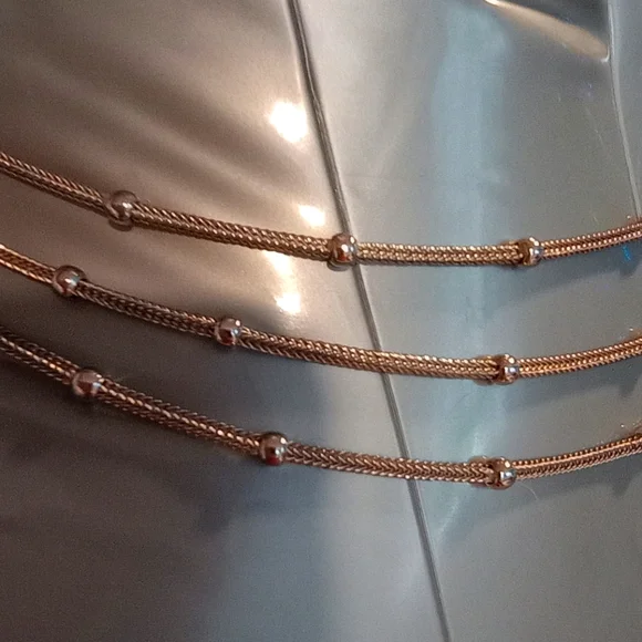 NWOT Silver 3 strand necklace from Italy. - Picture 3 of 12